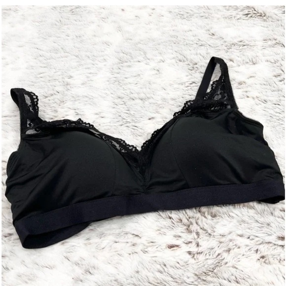 Torrid Lightly Lined Microfiber Plunge Bralette Padded Rich Black Size 1 (1X) - Picture 3 of 5